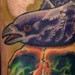 Tattoos - Raven and skull shin tattoo - 53079